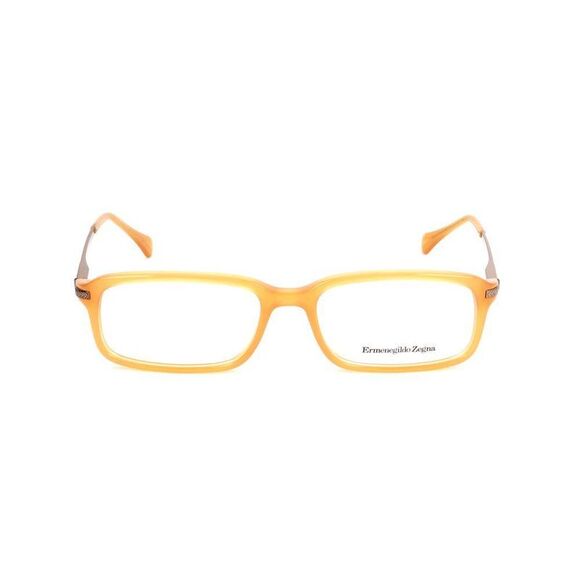 Ermenegildo Zegna Zegna EZVZ351906 Amber Rectangle Eyeglasses Men Yellow Frames